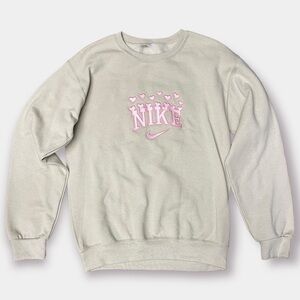 NEW Nike Sweatshirt Hearts Pink  Size Small
